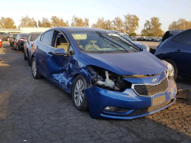 KNAFX4A83E5068236 - 2014 KIA FORTE EX BLUE photo 1