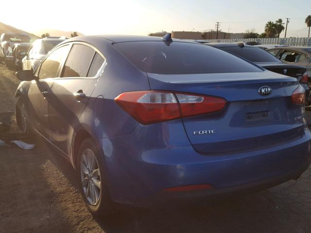 KNAFX4A83E5068236 - 2014 KIA FORTE EX BLUE photo 3