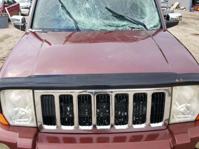 1J8HG58217C608175 - 2007 JEEP COMMANDER MAROON photo 7