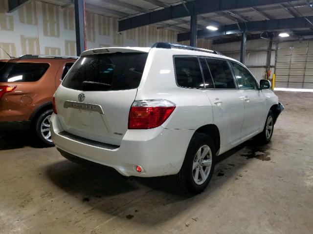 JTEBK3EH5A2161397 - 2010 TOYOTA HIGHLANDER WHITE photo 4