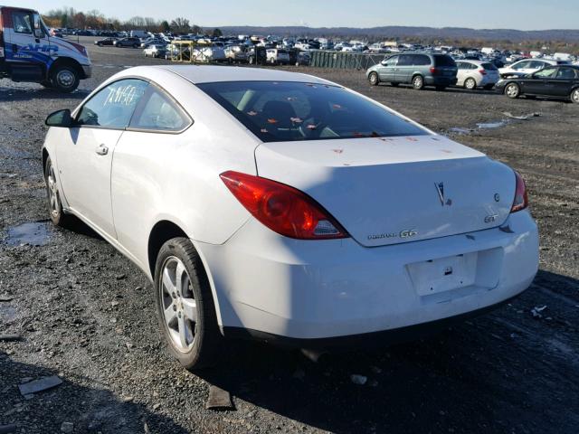 1G2ZH17N294122828 - 2009 PONTIAC G6 GT WHITE photo 3