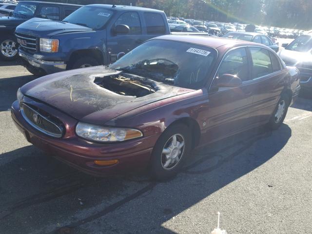 1G4HP54K414168348 - 2001 BUICK LESABRE CU MAROON photo 2