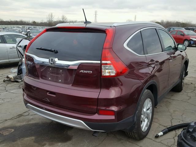 5J6RM4H77FL106113 - 2015 HONDA CR-V EXL MAROON photo 4