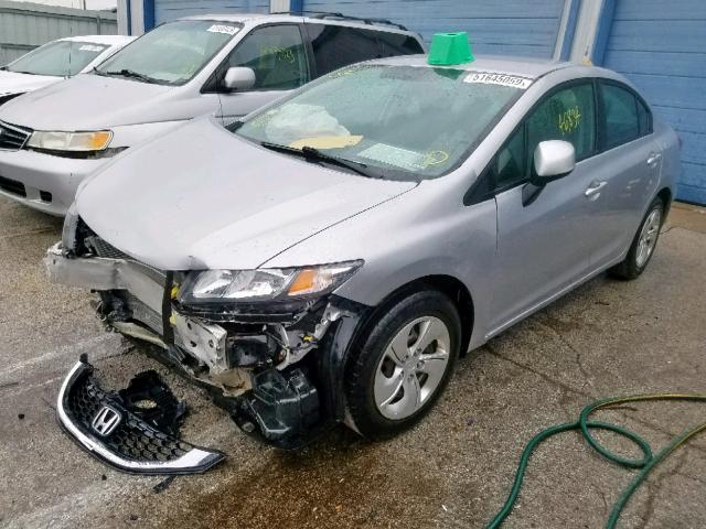 2HGFB2F54DH510423 - 2013 HONDA CIVIC LX SILVER photo 2