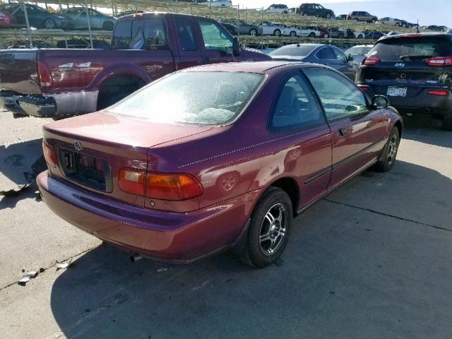 1HGEJ2144PL008466 - 1993 HONDA CIVIC DX MAROON photo 4