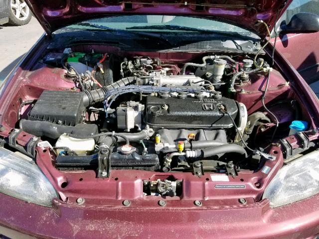 1HGEJ2144PL008466 - 1993 HONDA CIVIC DX MAROON photo 7