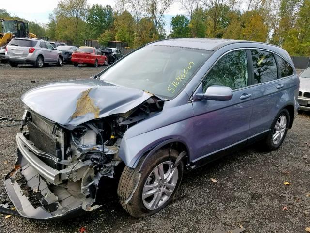 5J6RE4H71BL084259 - 2011 HONDA CR-V EXL BLUE photo 2