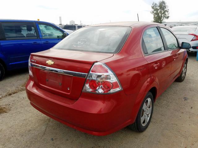 KL1TD56E09B628652 - 2009 CHEVROLET AVEO LS BURGUNDY photo 4