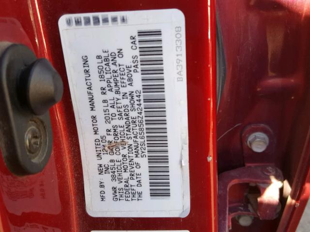 5Y2SL65856Z424442 - 2006 PONTIAC VIBE RED photo 10