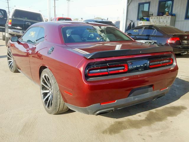 2C3CDZBT7JH132297 - 2018 DODGE CHALLENGER MAROON photo 3