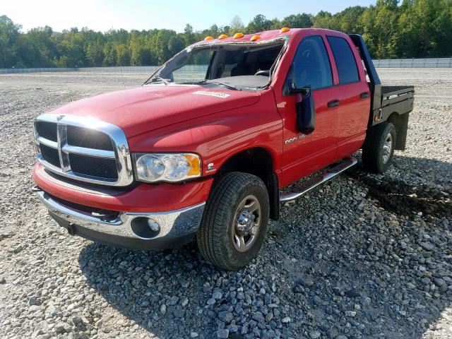 3D7LS38C75G742184 - 2005 DODGE RAM 3500 S RED photo 2