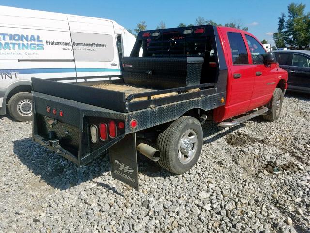 3D7LS38C75G742184 - 2005 DODGE RAM 3500 S RED photo 4