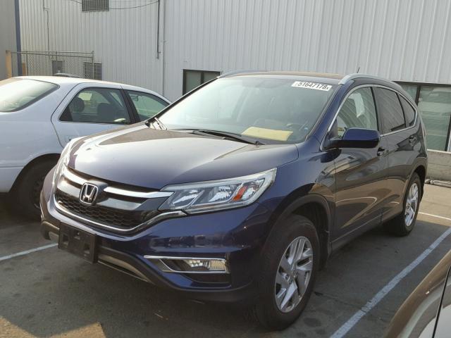 2HKRM4H74GH615877 - 2016 HONDA CR-V EXL BLUE photo 2