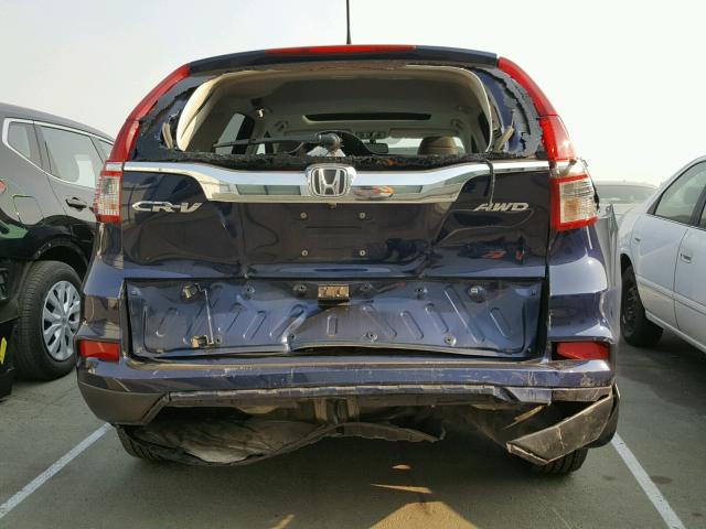 2HKRM4H74GH615877 - 2016 HONDA CR-V EXL BLUE photo 9