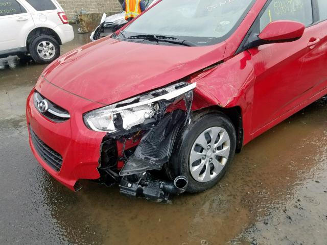 KMHCT4AE6GU140039 - 2016 HYUNDAI ACCENT SE RED photo 9