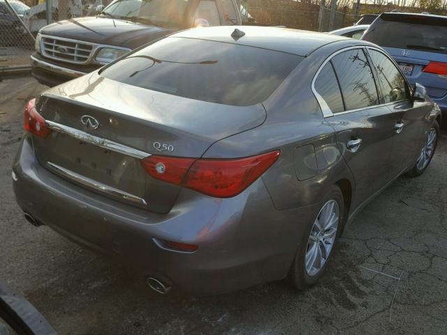 JN1BV7AP6FM335783 - 2015 INFINITI Q50 BASE GRAY photo 4