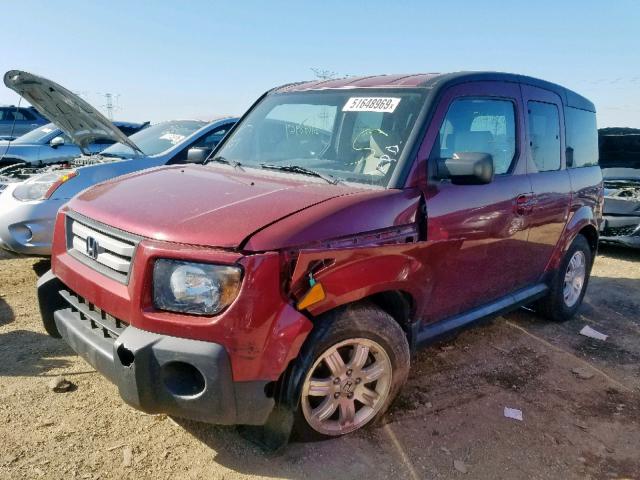 5J6YH28747L006153 - 2007 HONDA ELEMENT EX RED photo 2