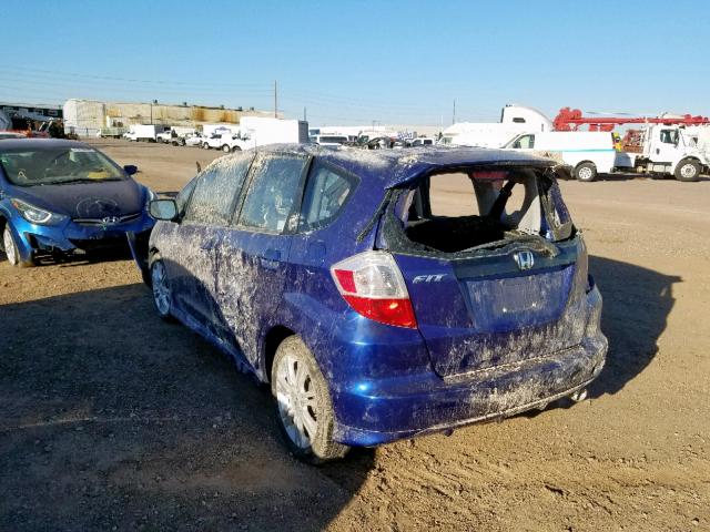 JHMGE88689S011853 - 2009 HONDA FIT SPORT BLUE photo 3