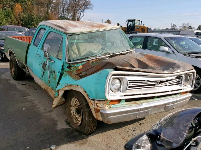 D27BF3S188750 - 1973 DODGE D100  TEAL photo 1