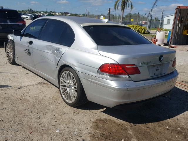 WBAHN83527DT71011 - 2007 BMW 750 SILVER photo 3