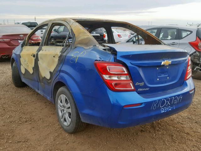 1G1JB5SH8J4116161 - 2018 CHEVROLET SONIC LS 蓝色 照片 3
