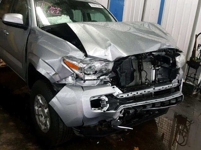 5TFAX5GN6JX130467 - 2018 TOYOTA TACOMA DOU SILVER photo 9