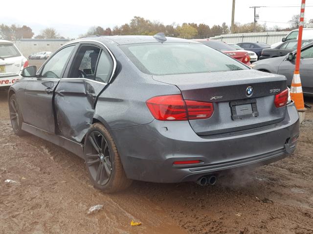 WBA8D9G36HNU65518 - 2017 BMW 330 XI GRAY photo 3