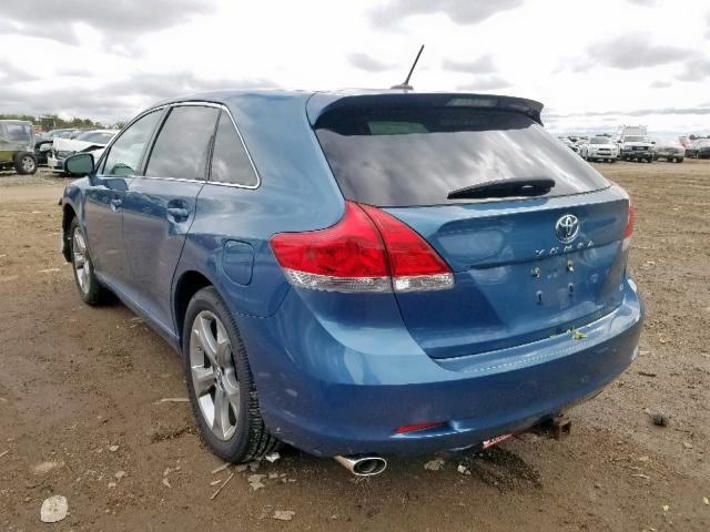 4T3ZK3BB8CU047892 - 2012 TOYOTA VENZA LE BLUE photo 3