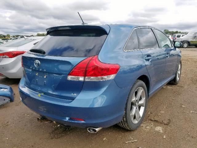 4T3ZK3BB8CU047892 - 2012 TOYOTA VENZA LE BLUE photo 4