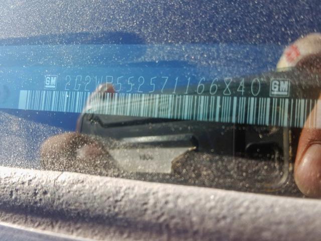 2G2WP552571166840 - 2007 PONTIAC GRAND PRIX TAN photo 10