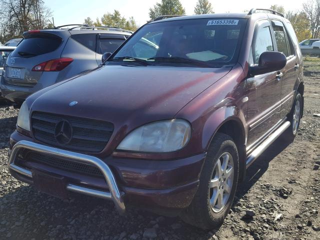 4JGAB72E5XA102300 - 1999 MERCEDES-BENZ ML 430 BURGUNDY photo 2