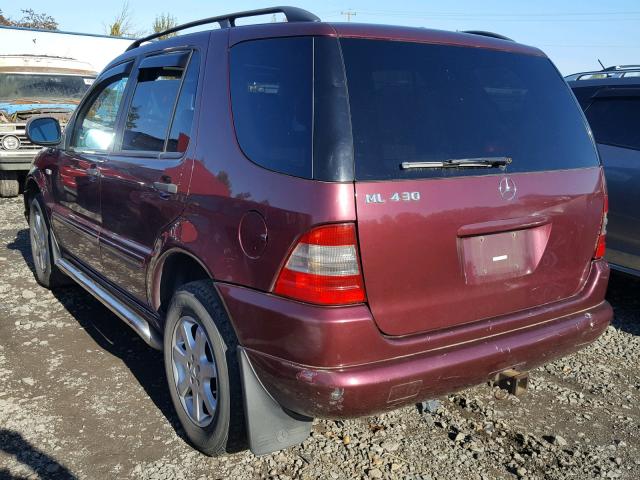 4JGAB72E5XA102300 - 1999 MERCEDES-BENZ ML 430 BURGUNDY photo 3