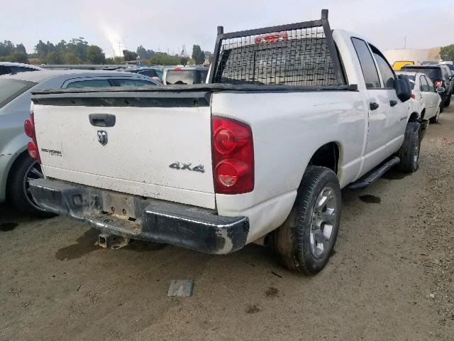 1D7HU18257S252074 - 2007 DODGE RAM 1500 S WHITE photo 4