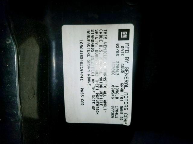 1G8AW18B46Z194741 - 2006 SATURN ION LEVEL GRAY photo 10