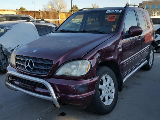 4JGAB72E9XA068636 - 1999 MERCEDES-BENZ ML 430 MAROON photo 2