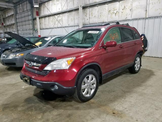 JHLRE48798C061524 - 2008 HONDA CR-V EXL MAROON photo 2