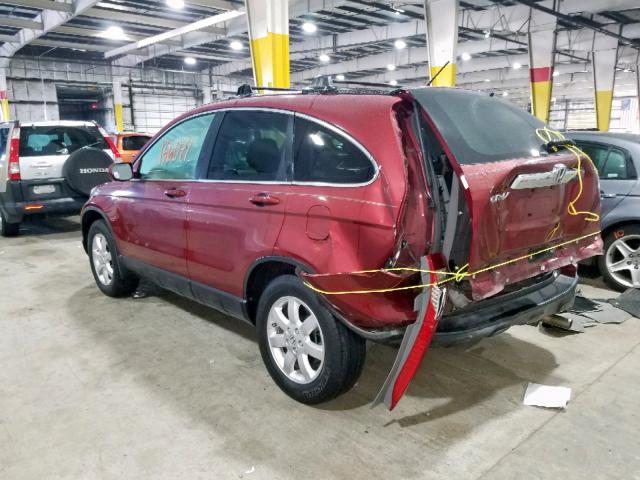 JHLRE48798C061524 - 2008 HONDA CR-V EXL MAROON photo 3