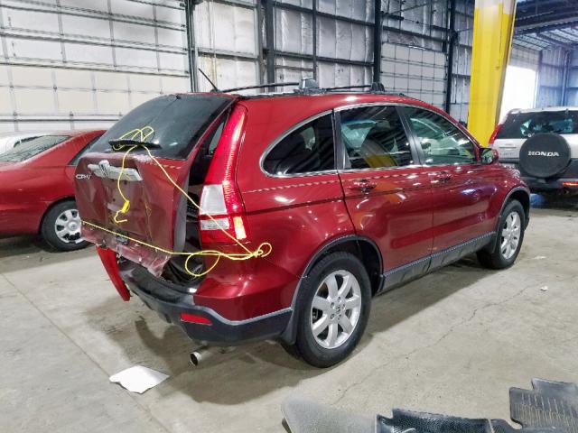 JHLRE48798C061524 - 2008 HONDA CR-V EXL MAROON photo 4