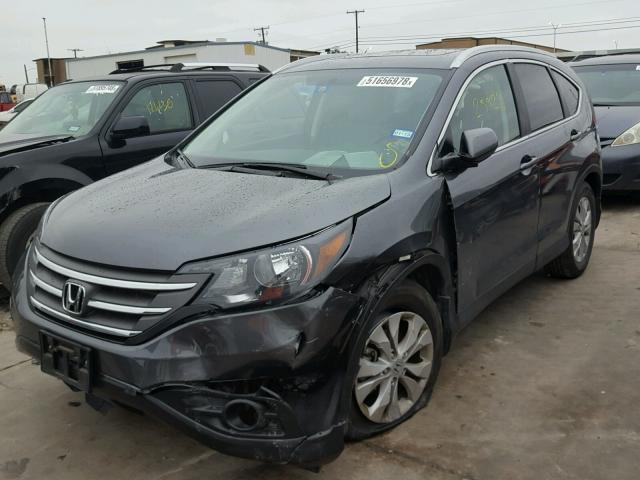 2HKRM4H76DH660234 - 2013 HONDA CR-V EXL GRAY photo 2