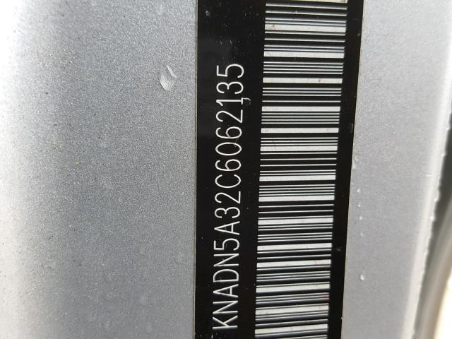 KNADN5A32C6062135 - 2012 KIA RIO EX SILVER photo 10