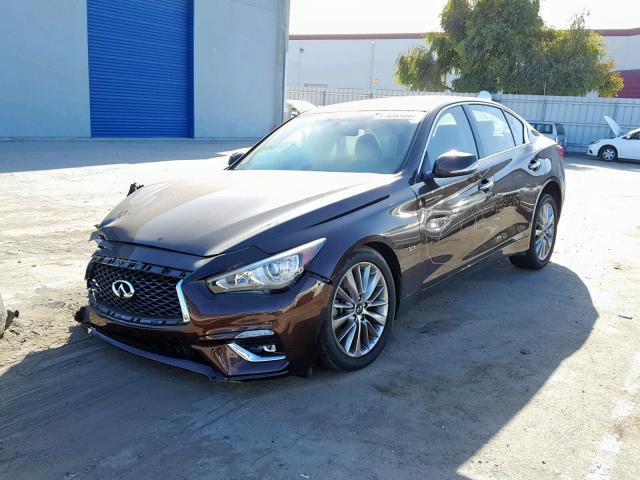 JN1EV7AR6JM435907 - 2018 INFINITI Q50 LUXE BROWN photo 2