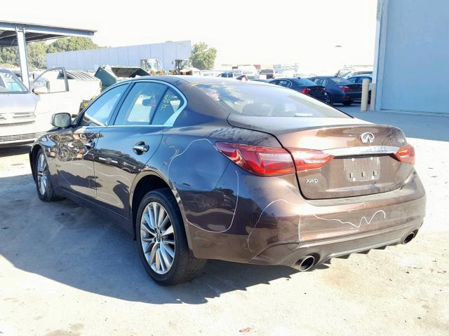 JN1EV7AR6JM435907 - 2018 INFINITI Q50 LUXE BROWN photo 3