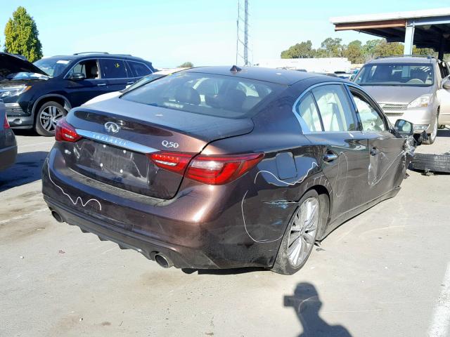 JN1EV7AR6JM435907 - 2018 INFINITI Q50 LUXE BROWN photo 4