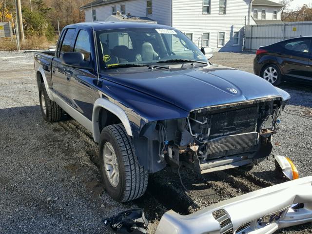 1D7HG48N54S601068 - 2004 DODGE DAKOTA QUA BLUE photo 1