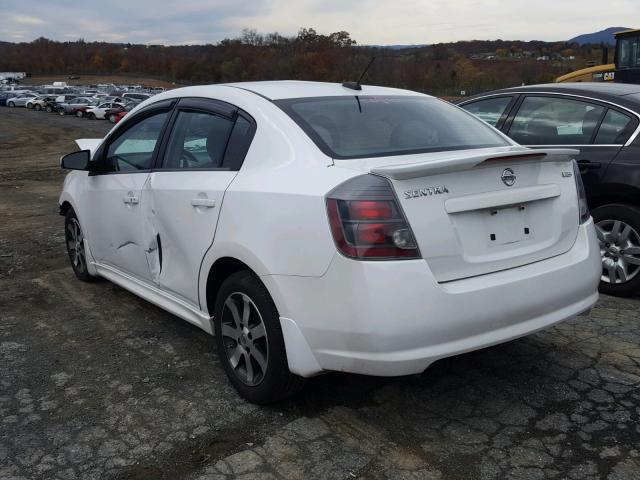 3N1AB6AP8CL642425 - 2012 NISSAN SENTRA 2.0 WHITE photo 3