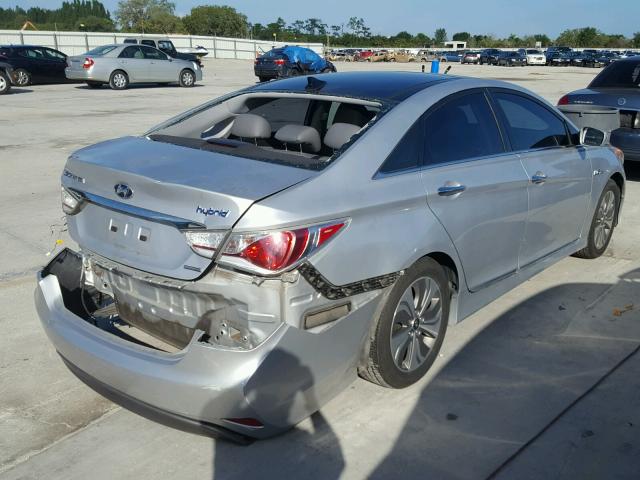 KMHEC4A40DA068056 - 2013 HYUNDAI SONATA HYB SILVER photo 4