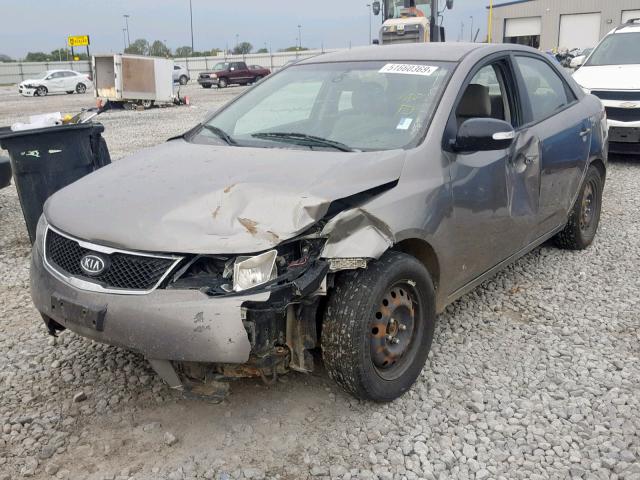 KNAFU4A23A5828499 - 2010 KIA FORTE EX GRAY photo 2