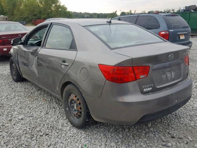 KNAFU4A23A5828499 - 2010 KIA FORTE EX GRAY photo 3