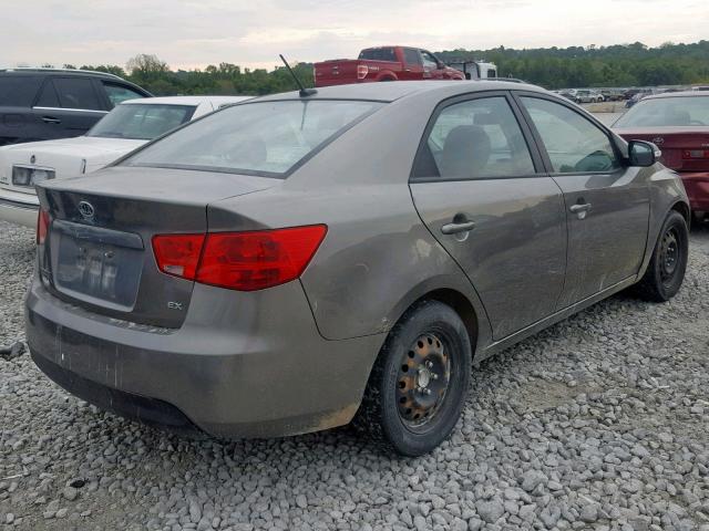 KNAFU4A23A5828499 - 2010 KIA FORTE EX GRAY photo 4