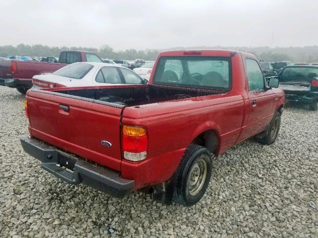 1FTYR10C8WUC71270 - 1998 FORD RANGER RED photo 4